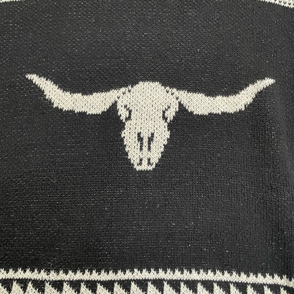 COPY - COPY - Western wear knitted black and white zip up unisex ugly Christmas… - Picture 3 of 3